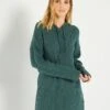 Vestido Tipo Jersey De Canalé Con Capucha - VERDE