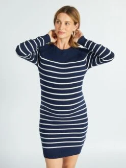 Vestido Tipo Jersey De Lactancia - AZUL