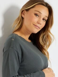 Vestido Tipo Jersey De Lactancia De Punto Suave - KAKI -Zalaris Tienda vestido tipo jersey de lactancia de punto suave kaki zg811 2 frb4