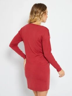 Vestido Tipo Jersey De Lactancia De Punto Suave - Rojo -Zalaris Tienda vestido tipo jersey de lactancia de punto suave rojo zg811 4 frb4