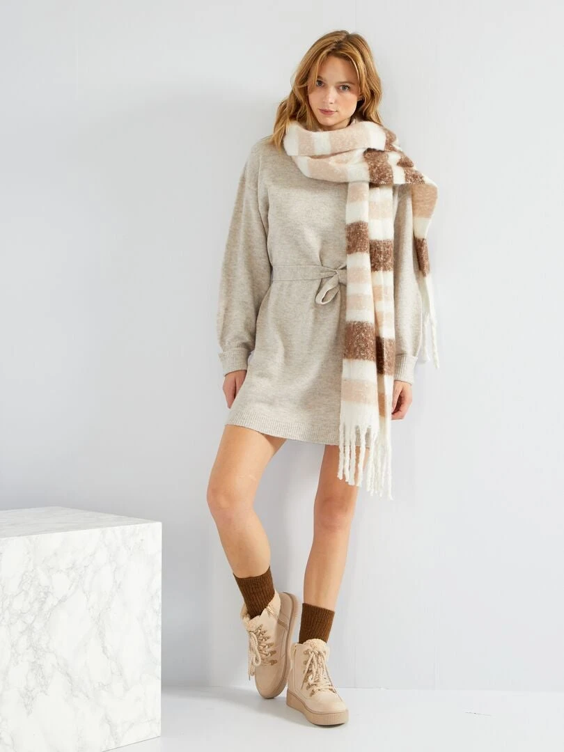 Vestido Tipo Jersey Entallado 'JDY' - Gris Chiné