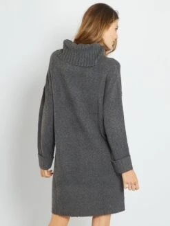 Vestido Tipo Jersey - Gris -Zalaris Tienda vestido tipo jersey gris zg599 3 frb3