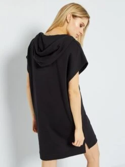 Vestido Tipo Sudadera De Felpa - Negro -Zalaris Tienda vestido tipo sudadera de felpa negro zn768 3 frb5