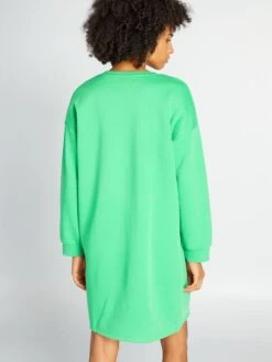 Vestido Tipo Sudadera Estampado - VERDE 9 Vestido Tipo Sudadera Estampado - VERDE -Zalaris Tienda vestido tipo sudadera estampado verde ajf05 1 frb3