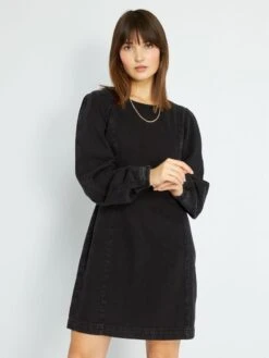 Vestido Vaquero - NEGRO -Zalaris Tienda vestido vaquero negro zi701 1 frb3