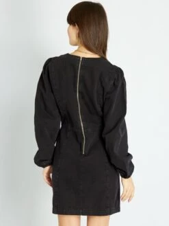 Vestido Vaquero - NEGRO -Zalaris Tienda vestido vaquero negro zi701 1 frb4