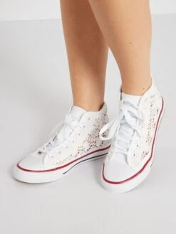 Zapatillas Altas Bordado Inglés - Blanco -Zalaris Tienda zapatillas altas bordado ingles blanco zt342 1 frb3