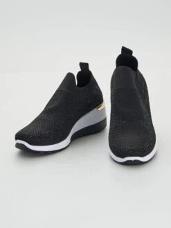 Zapatillas Tipo Calcetines Con Strass - Negro 11 Zapatillas Tipo Calcetines Con Strass - Negro -Zalaris Tienda zapatillas tipo calcetines con strass negro ale90 1 frb5